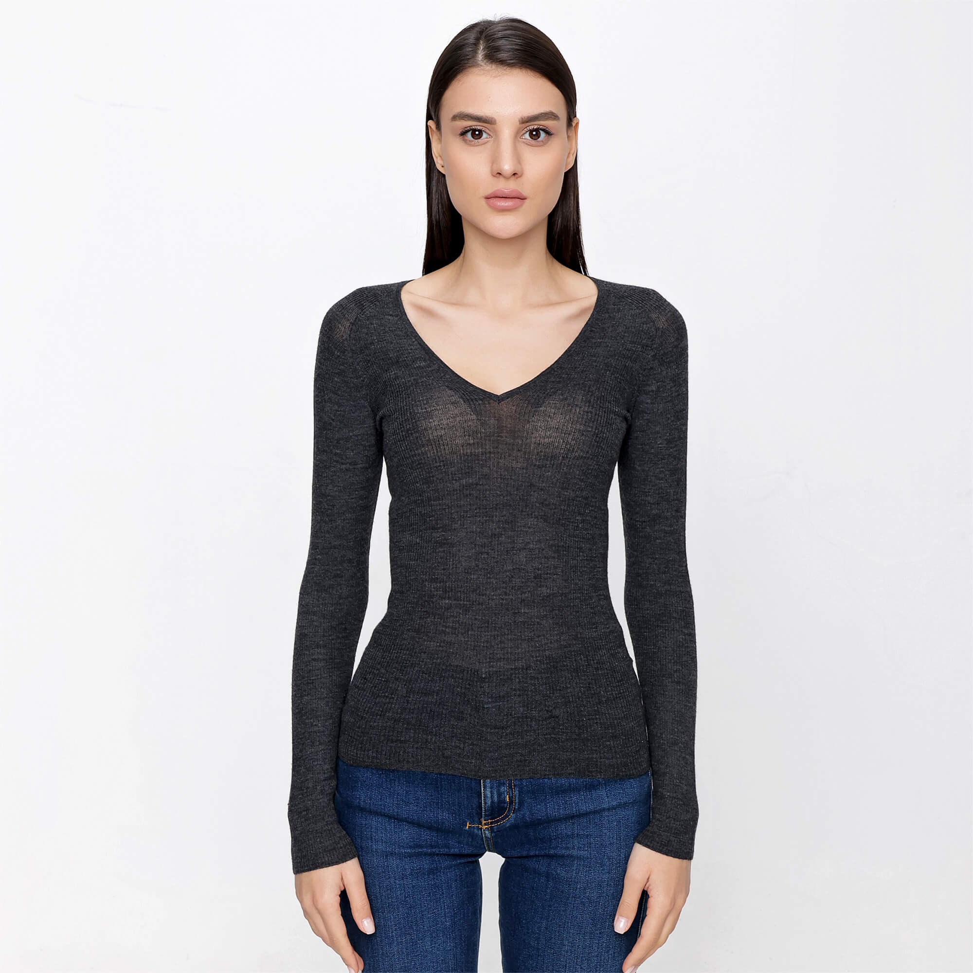 GUCCI - Grey V Neck Sweater